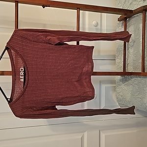 Aero2 by Aeropostle maroon long sleeve crop, Medium